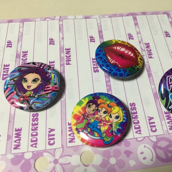 LISA FRANK VITAGE 90s HOT TOPIC METAL BUTTONS SET OF 5 - Picture 9 of 12